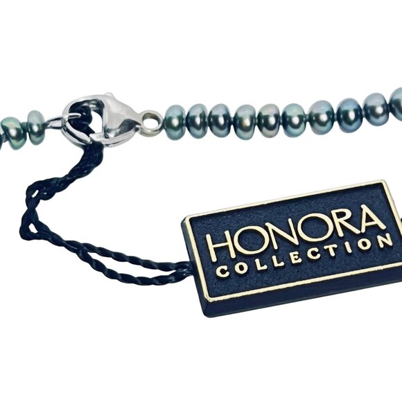 Honora Graduated Green Freshwater Pearl Choker Necklace (6035-1-2) - Picture 4 of 5